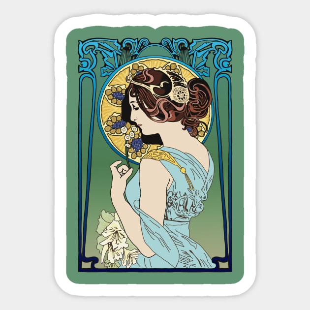 Pre-Raphaelite Girl 4 (Blue) Sticker by Soth Studio